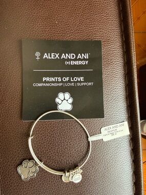 Alex and Ani Silver 'Prints of Love' Paw Charm Bangle